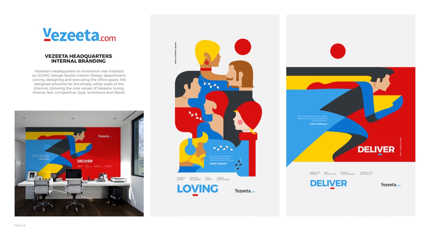 Vezeeta headquarters internal branding and office murals