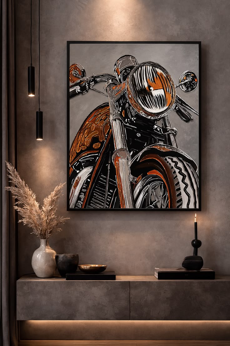 Iconic Orange Cruiser Canvas Painting