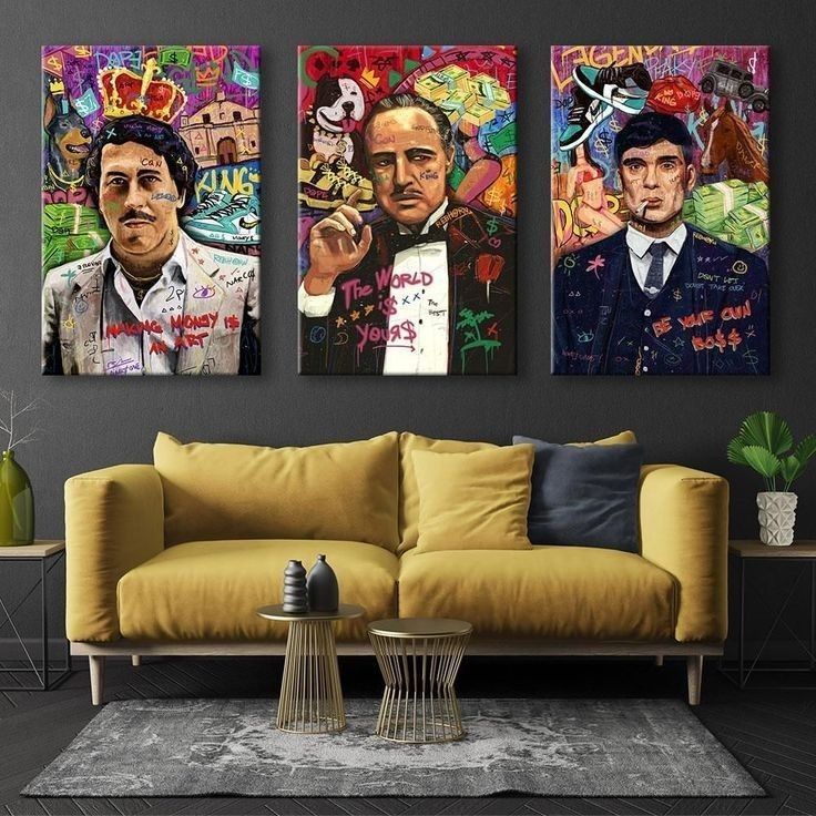 Iconic Gangster Pop Art Canvas Painting Set