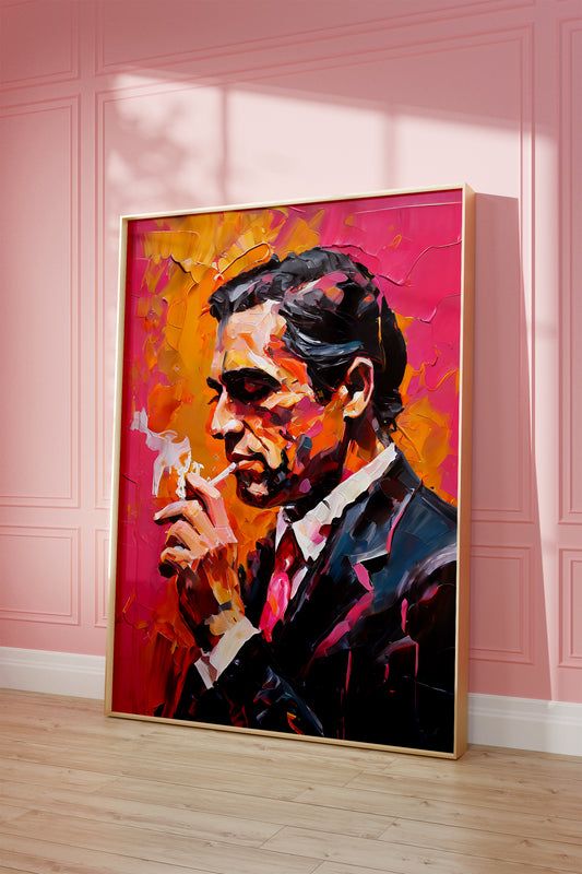 Abstract Gentleman Smoking Canvas Painting
